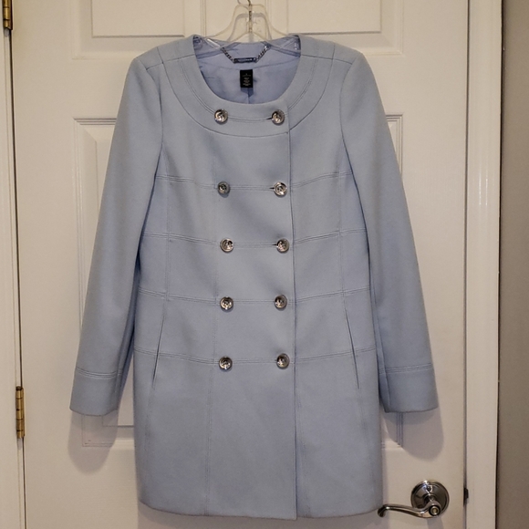 White House Black Market Lt. Blue Coat Size S - Picture 4 of 9
